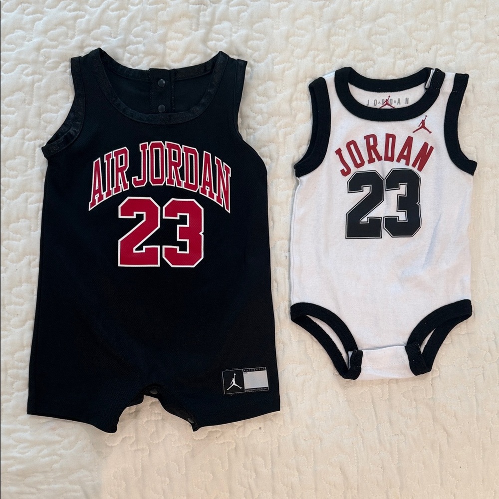 Jordan Black and Red Baby Romper + Onsie